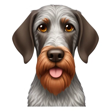 German wire haired pointer with a red beard sticker
