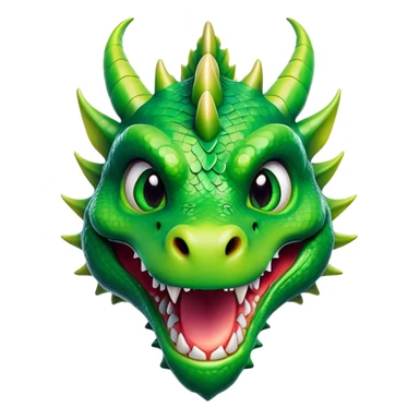 Cinematic Comical Dragon Portrait Emoji, Head tilted dramatically with an exaggeratedly amused expression, featuring a striking, glossy scaled body with bold, angular details and wide, expressive eyes brimming with playful disbelief; rendered with vibrant, lifelike textures and natural shadows, high shine, dramatic yet playful, styled with an air of cheeky mythical mischief, soft glowing outline, capturing the essence of a spirited and over‐the‐top dragon that looks ready to breathe fire into viral fame! sticker