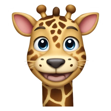happy cat with dog face and giraffe lengs and hippo torso sticker