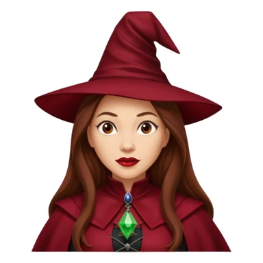 Wicked Witch of the East from The Wizard of Oz with light skin, long brown hair, dark red outfit sticker