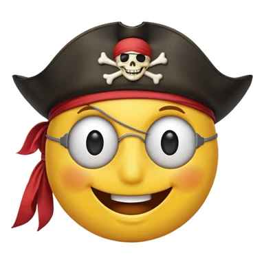 Smiley with a pirate eyepatch sticker