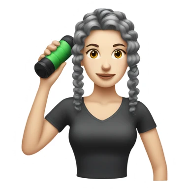 White girl with hair roller sticker