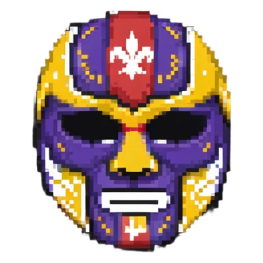 Louisiana themed luchador mask with state flag colors sticker