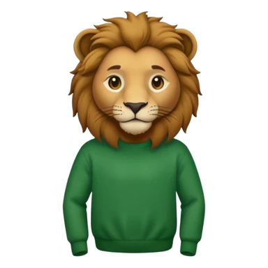lion wearing green jumper sticker