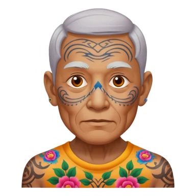 elderly man with body and face tattos sticker