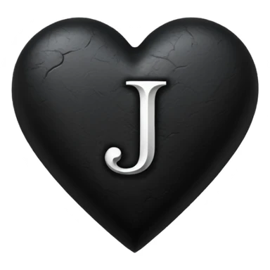Can you make a black heart with a white letter in the middle in a gothic style, the letter is J sticker