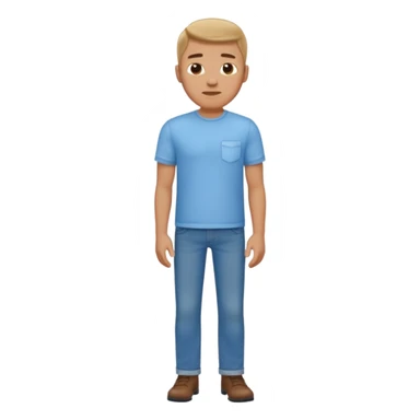 man in shirt with a light blue shirt and blue jeans standing sticker