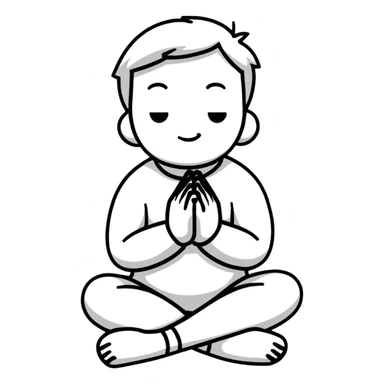 person on their knees begging with hands clasped together and pleading expression sticker