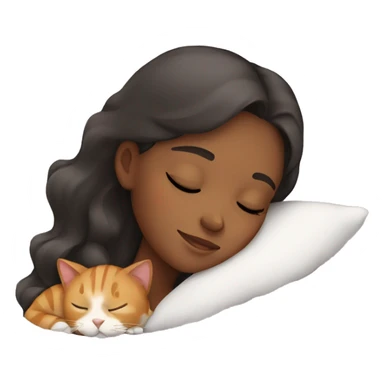girl sleeping with a cat sticker