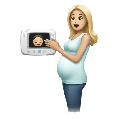hands holding ultrasound scan of pregnant woman sticker