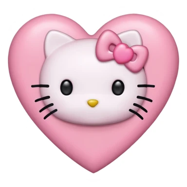 hello kitty heart`no mouth sticker