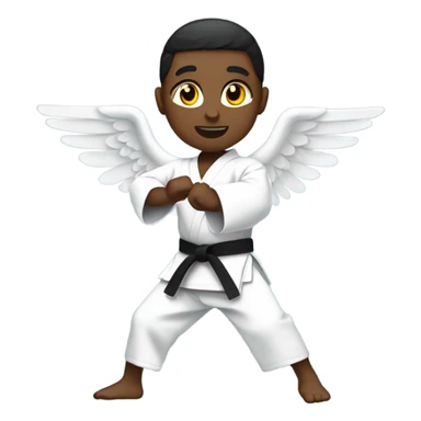 Black karate angel sticker