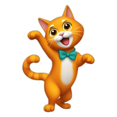 Gato naranja bailando sticker