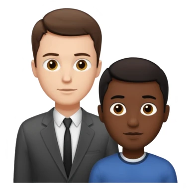 Tall white guy with tiny black guy sticker