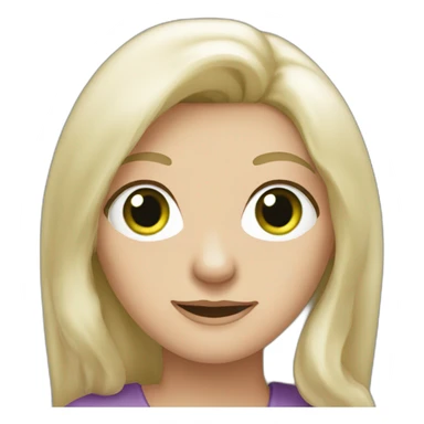 a 28 old women, white skin, long blond hair, green eyes sticker