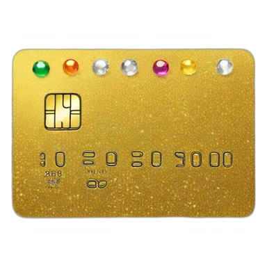 gold credit card with gems sticker