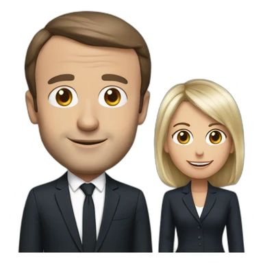emmanuel macron et brigite sticker