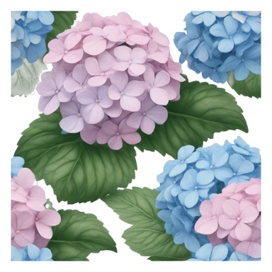 Rococo blue and pale pink hydrangeas sticker