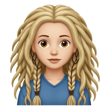 white girl, long wavy hair with just some dreadlocks  sticker
