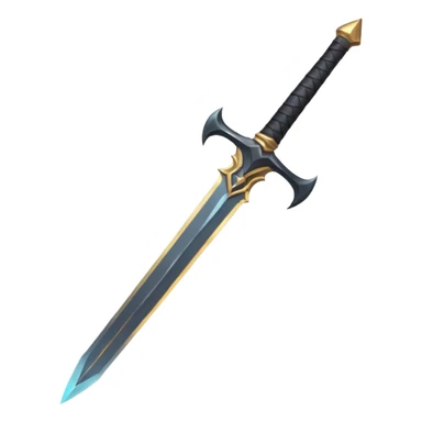 iOS emoji, minimal dark sword, flat design, fantasy sticker