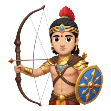 Arjun with Krishna in Mahabharata battle ground  sticker