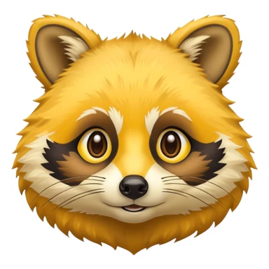 Bright yellow racoon face sticker