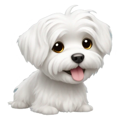 Adorable white Maltese  sticker