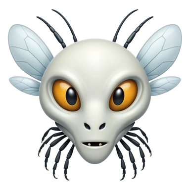 White Insect alien face sticker