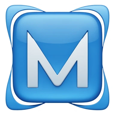 LETTER  " MA " IN SQUARE SHAPE BLUE BACKGROUND sticker