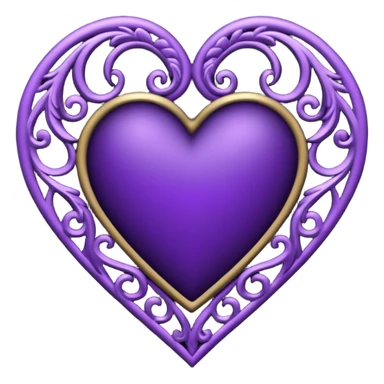 heart with purple gothic filigree sticker