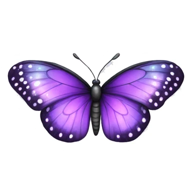 A sparkly purple winged butterfly with dark spots ultra realistic  sticker