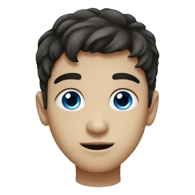 a boy with blue eyes, dark hair and a hooked nose sticker