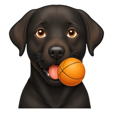 American black lab with orange ball in mouth sticker
