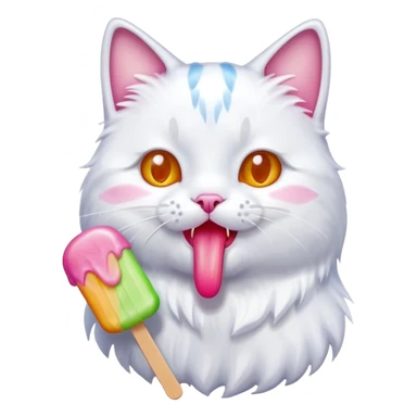 Cat licking a popsicle   sticker