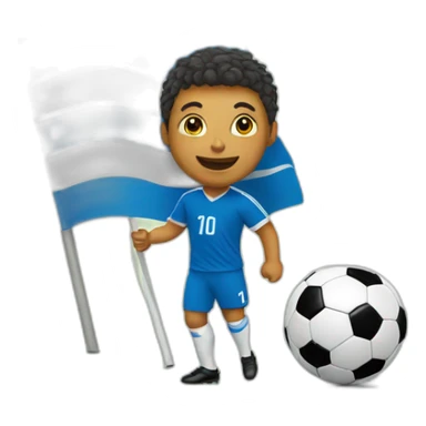 Soccer fan with flag sticker