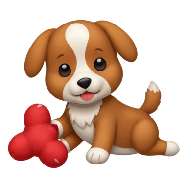 Dog playing with a stuffed animal sticker