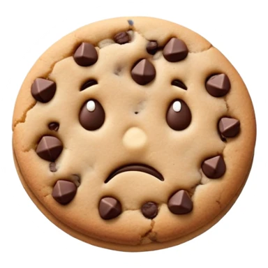 Cookie with pleading face sticker