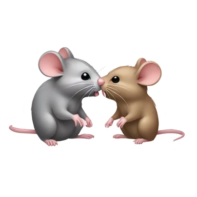 A mouse and a rat kiss sticker