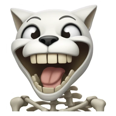 Skeleton cat laughing  sticker