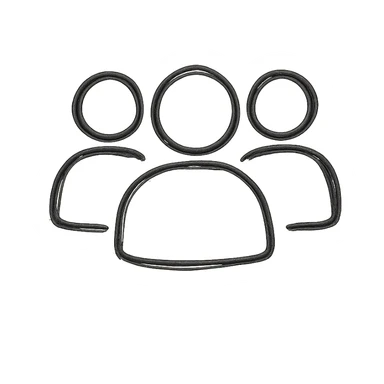 group of people, hand drawn outlined icon style, sketchy lines, no fill sticker