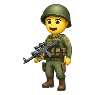 soldado combatiendo enfadado con fusil ak sticker