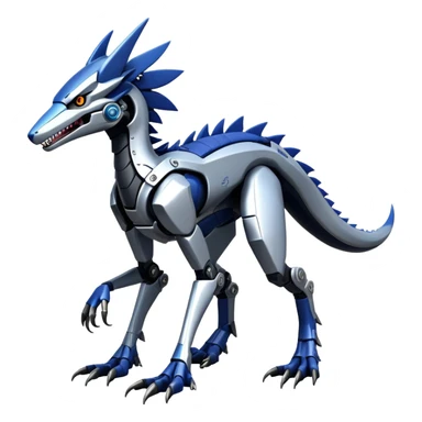 Futuristic Mechanical Sergal-raptor-nargacuga-vernid, 4 legs, full body sticker