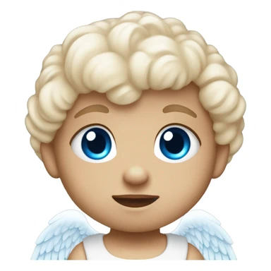 Cute baby Angel with blue eyes and hands under chin sticker