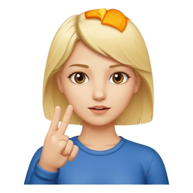 blonde girl throwing middle finger  sticker