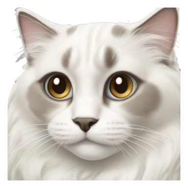 A ragdoll cat who’s white and creme of color with white paws sticker