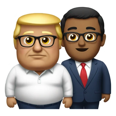 fat Hispanic guy with glasses and Trump sticker