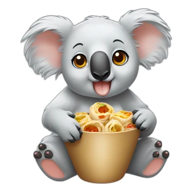 Koala bear eating momos  sticker