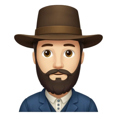 Amish man with beard and with no mustache sticker
