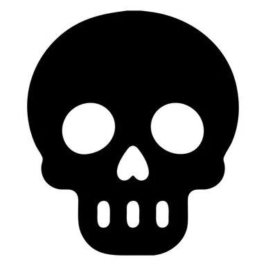 cartoon skull solid filled icon sticker