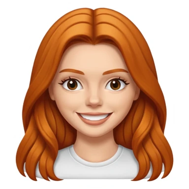 ginger Kendall Jenner with long hair in the style of an emoji sticker